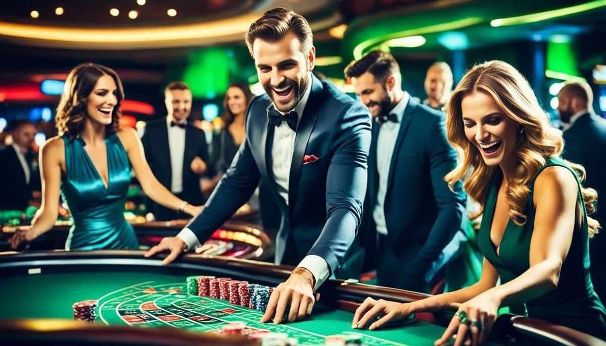 Meja Sic Bo Dadu live-dealer di antamtoto dengan tiga dadu dan area taruhan